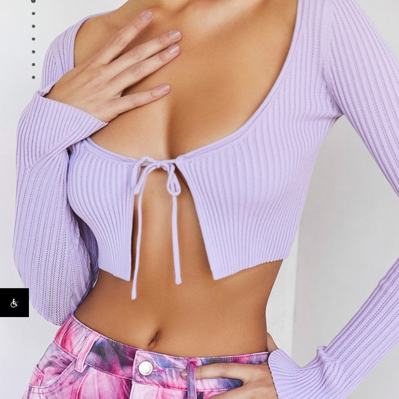 Mistress rocks purple ribbed “tenderness” top - Picture 2 of 6